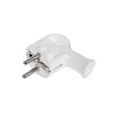 Вилка кутова Schuko з вухом з заземленням Elgotech WT-40 White