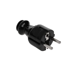 Вилка пряма Schuko з заземленням Elgotech WT-30-2 Black