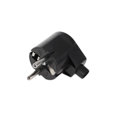Вилка кутова Schuko з заземленням Elgotech WT-20-2 Black