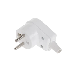 Вилка кутова з заземленням Elgotech WT-20S White (URZ3000)