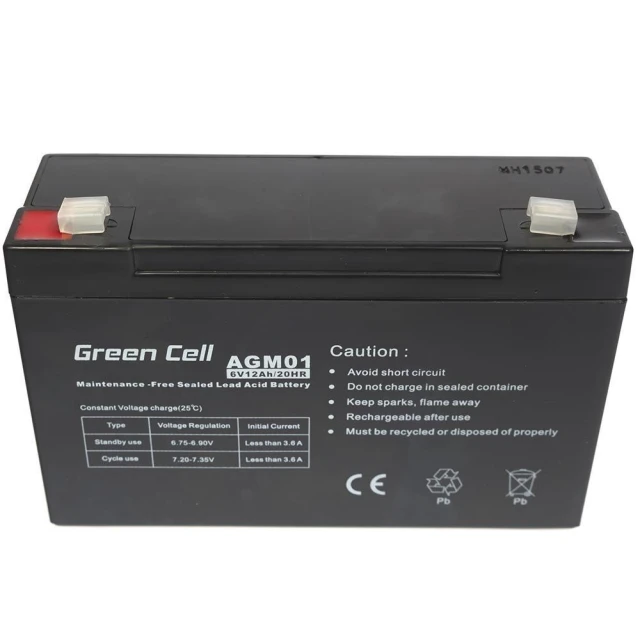 Аккумулятор Green Cell AGM 6V 12Ah (AGM01)