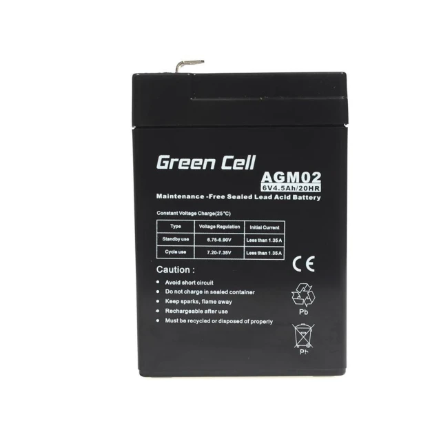 Аккумулятор гелевый Green Cell AGM 6V 4.5Ah (AGM02)