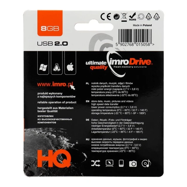 USB Flash Drive Imro Axis 8GB USB 2.0 (5902768015058)