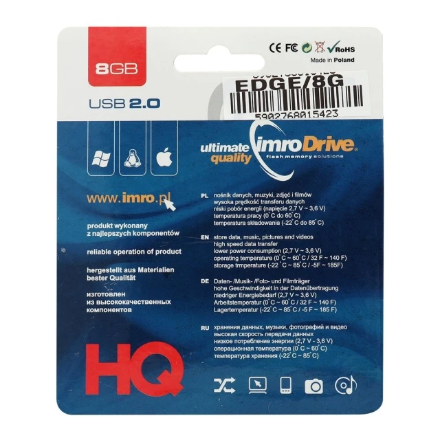 USB-флешка Imro EDGE 8GB USB 2.0 (5902768015423)