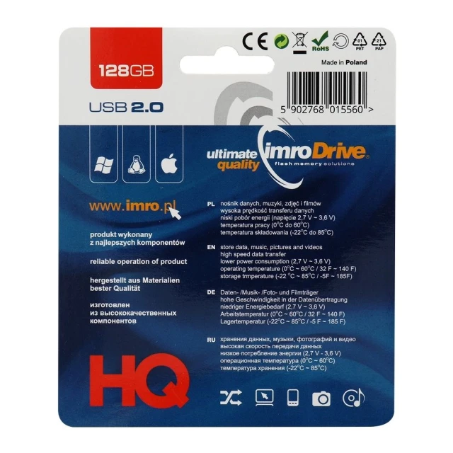 Flash-диск Imro Black 128GB USB 2.0 (5902768015560)