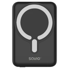 Портативний зарядний пристрій Savio BA-12 магнітний 10000 mAh Black (5902768707755)