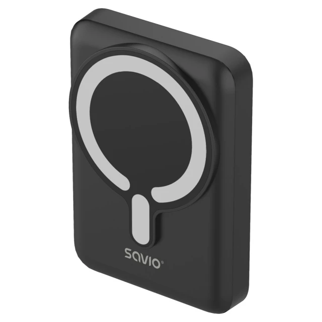 Портативний зарядний пристрій Savio BA-12 магнітний 10000 mAh Black (5902768707755)