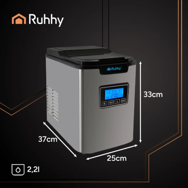 Льодогенератор Ruhhy K5536 3 розміри кубиків самоочисний (5902802904751)
