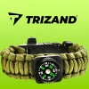 Браслет виживання Trizand 5-в-1 з вогнивом компасом свистком Green (5902802907424)