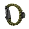 Браслет виживання Trizand 5-в-1 з вогнивом компасом свистком Green (5902802907424)