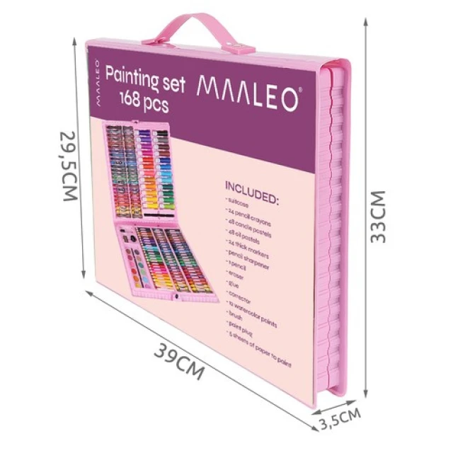 Набір для малювання у валізі Maaleo 168 шт Pink (5902802913661)