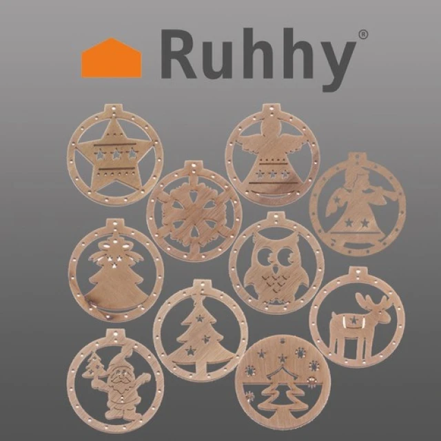 Набір різдвяних кульок дерев'яних Ruhhy 10 шт (5902802918048)