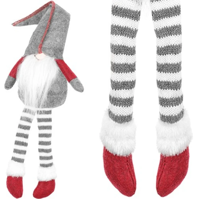 Новорічний декор Гном сидячий Ruhhy Grey (5902802918116)