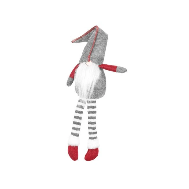 Новорічний декор Гном сидячий Ruhhy Grey (5902802918116)
