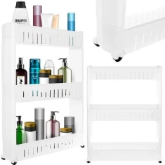 Етажерка кухонна на колесах пластикова Ruhhy 3 ярусу White (5902802919007)