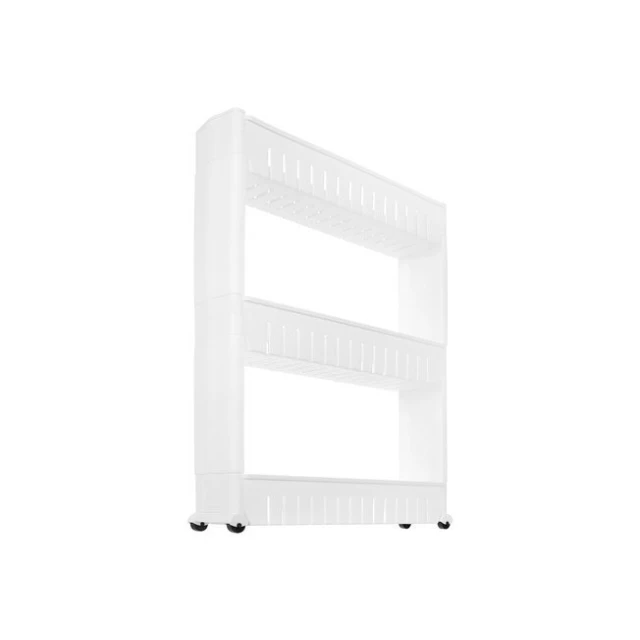 Етажерка кухонна на колесах пластикова Ruhhy 3 ярусу White (5902802919007)