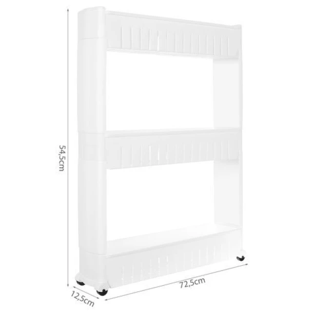 Етажерка кухонна на колесах пластикова Ruhhy 3 ярусу White (5902802919007)