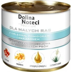 Влажный корм для собак DOLINA NOTECI малых пород Premium с телятиной, помидорами и макаронами 185 г (5902921300434)