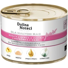 Влажный корм для щенков мелких пород DOLINA NOTECI Premium Junior с индюшиными сердцами и гусиной печенью 185 г (5902921300489)