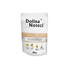 Влажный корм для собак DOLINA NOTECI малых пород Premium с гусятиной, картофелем и яблоком 100 г (5902921300885)