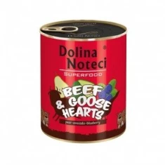 Вологий корм для собак DOLINA NOTECI Superfood з яловичиною і серцями гуски 800 г (5902921303633)