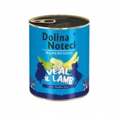 Вологий корм для собак DOLINA NOTECI Superfood з телятиною і ягням 800 г (5902921303657)
