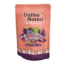 Вологий корм для котів DOLINA NOTECI Superfood з телятиною, лобстером та креветками 85 г (5902921304739)