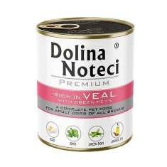 Вологий корм для собак DOLINA NOTECI Premium з телятиною та горошком 800 г (5902921309949)
