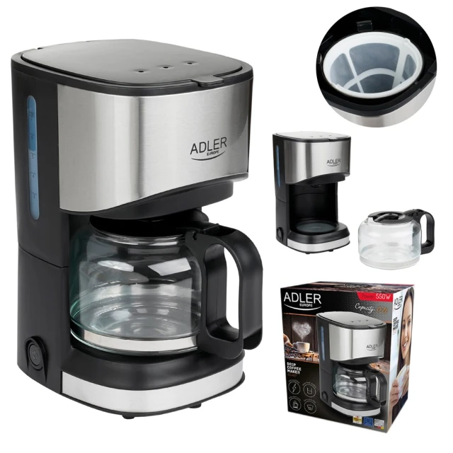 Кавоварка крапельна Adler AD 4407 550 Вт Black (5902934830454)