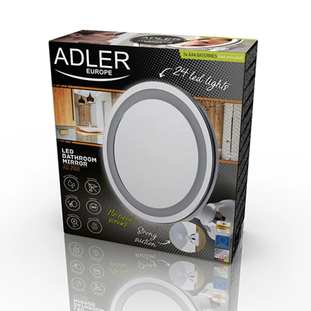 Дзеркало для ванної кімнати Adler AD 2168 з LED-підсвічуванням White (5902934832182)