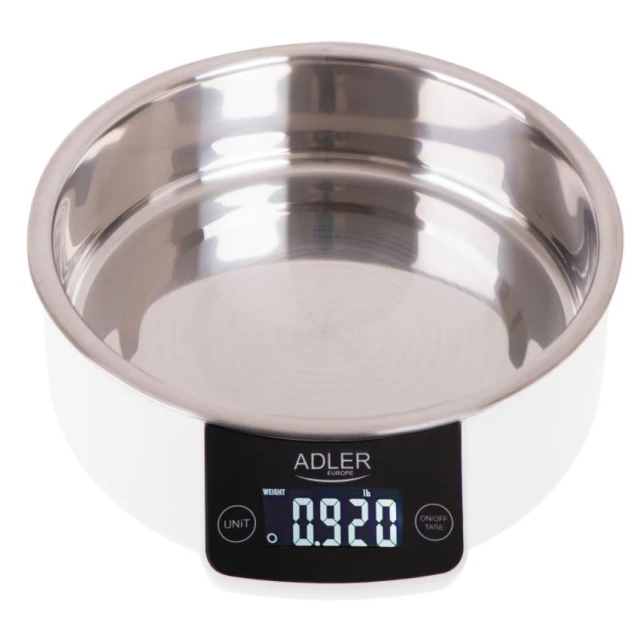 Ваги кухонні Adler AD3166 5 кг з чашею White (5902934834704)