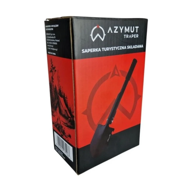 Саперна лопата тактична багатофункціональна AZYMUT Traper Black з чохлом (5902944175187)