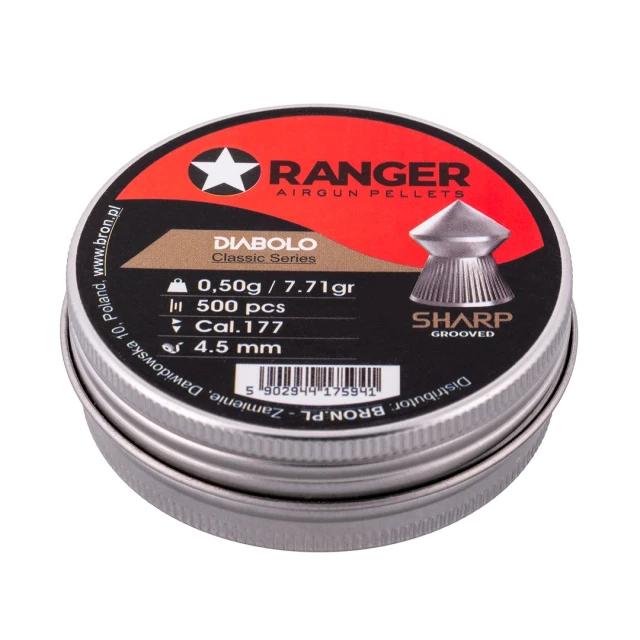 Кулі пневматичні RANGER Diabolo Classic Sharp Grooved 4.5 мм 500 шт 0.50 г (5902944175941)