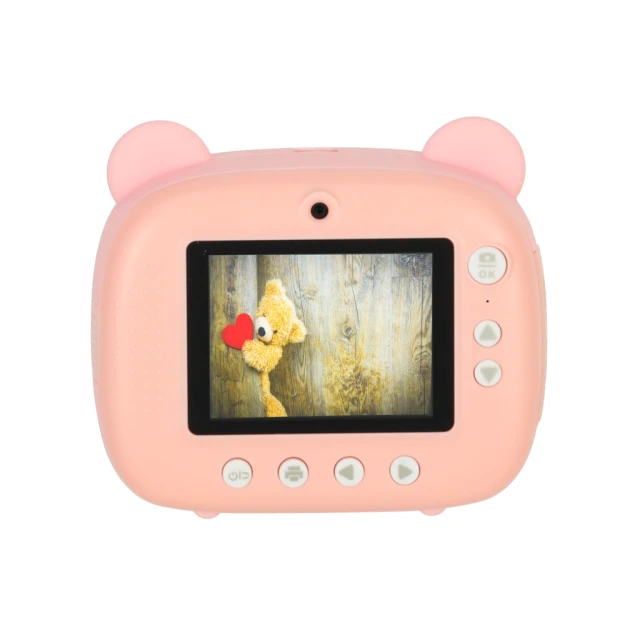 Фотоапарат миттєвого друку для дітей ведмедик Pink (5903039753440)