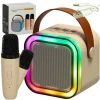 Караоке-система IKONKA з 2 мікрофонами Bluetooth RGB 6 Вт Beige (5903039757257)