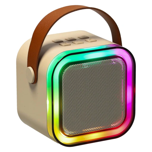 Караоке-система IKONKA з 2 мікрофонами Bluetooth RGB 6 Вт Beige (5903039757257)