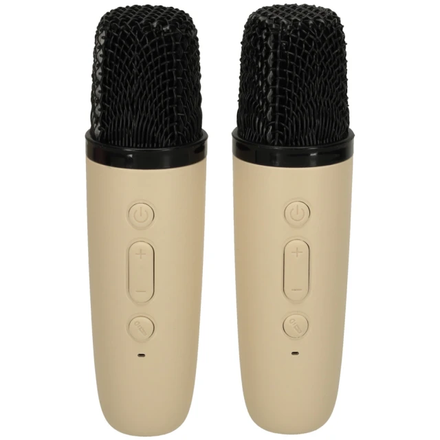 Караоке-система IKONKA з 2 мікрофонами Bluetooth RGB 6 Вт Beige (5903039757257)