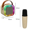 Караоке-система IKONKA з 2 мікрофонами Bluetooth RGB 6 Вт Beige (5903039757257)