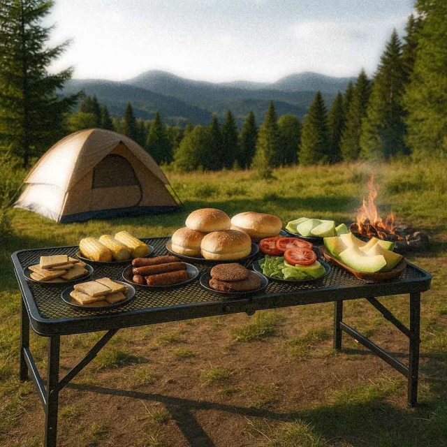 Стіл туристичний складаний LUARO 80 x 66 x 40 см (5903039765498)