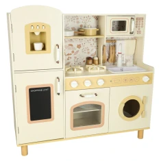 Кухня дитяча дерев'яна з краном та водою зі світлом 90 см Beige (5903039767553)