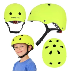 Шолом велосипедний для дітей регульований Trike Fix LED S 48-54 см Light Green (5903039771451)