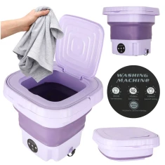 Міні пральна машина туристична складна 8 л Purple (5903039771963)