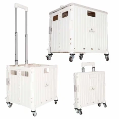 Візок господарський складаний LUARO 4 колеса з кришкою White (5903039771987)