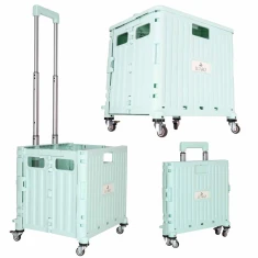 Візок господарський складаний LUARO 4 колеса з кришкою Green (5903039771994)