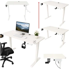 Стіл з електричним регулюванням висоти з пам'яттю 120x60 см White (5903039774520)