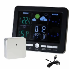 Метеостанція термометр гігрометр годинник будильник USB (5903039776517)