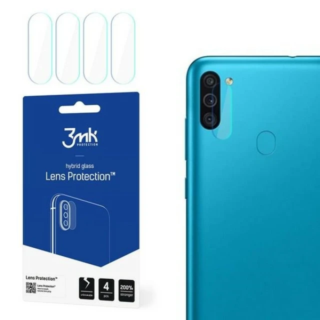 Захисне скло для камери 3mk Lens Protection для Samsung Galaxy M11 Transparent (4 Pack) (5903108313247)