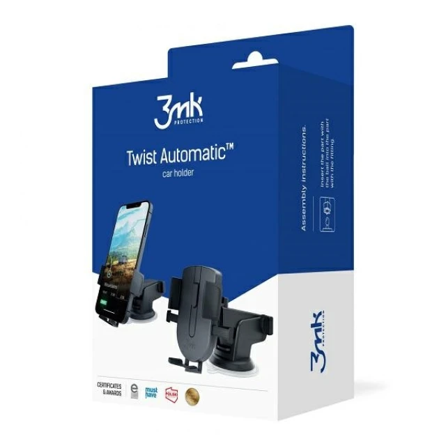 Автотримач 3mk Twist Automatic Black (5903108450416)