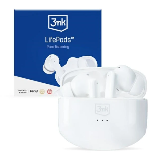 Бездротові навушники 3mk LifePods ANC White (5903108487825)