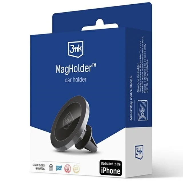 Автотримач 3mk MagHolder Black with MagSafe (5903108497077)